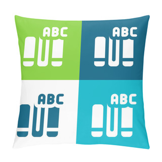 Personality  Book Flat Four Color Minimal Icon Set Pillow Covers