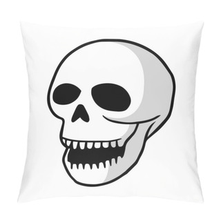 Personality  Human Skull. Design For Halloween Poster, T-shirt, Card, Banner, Sign. Vector Illustration. Pillow Covers