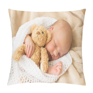 Personality  Infant Sleeping Together With Teddy Bear Pillow Covers