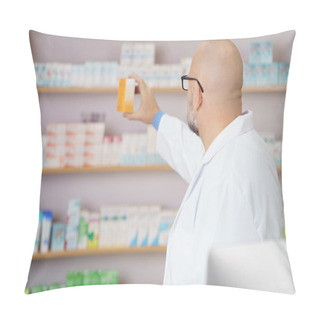 Personality  Pharmacist Reaching For A Box Of Medication Pillow Covers