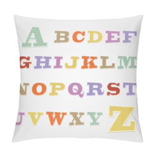 Personality  Joyful Sticker Font - Letter From A To Z Pillow Covers