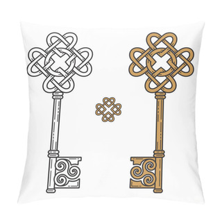 Personality  Key In The Celtic Style. Sign Of Wisdom Pillow Covers