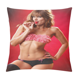 Personality  Beautiful Diva With Lollypop Pillow Covers