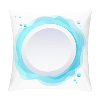 Personality  Modern Background With Fluid Gradients Waves. Liquid Blue Color Shapes Banner With Empty Circle. Design Element With Copy Space For Text. Pillow Covers