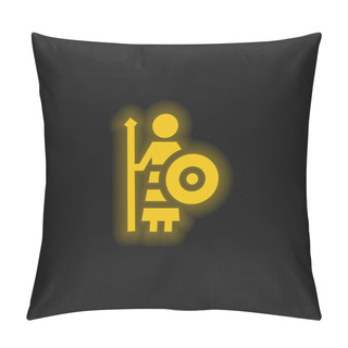 Personality  Athena Yellow Glowing Neon Icon Pillow Covers