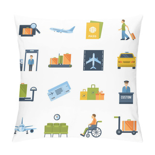 Personality  Airport Icons Flat Pillow Covers