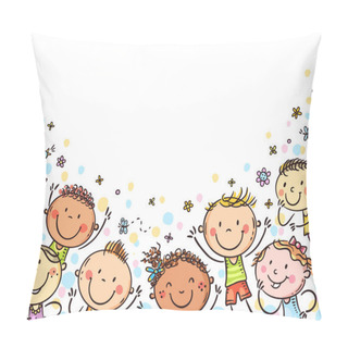 Personality  Background Cartoon Kids With A Copy Space Pillow Covers