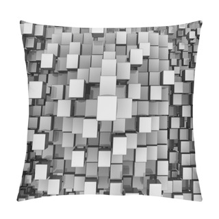 Personality  Many White Reflective Cubes, Top View, 3d Render Abstract Background Pillow Covers
