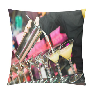 Personality  Barman’s Hand With Shaker And Cocktails Pillow Covers