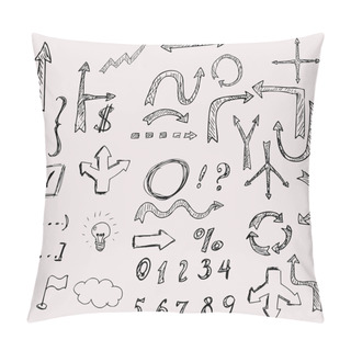 Personality  Vector Hand Drawn Arrows Icons Set On White Pillow Covers
