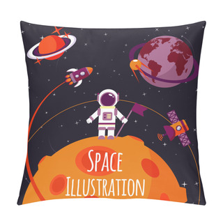Personality  Space Flat Illustration Pillow Covers