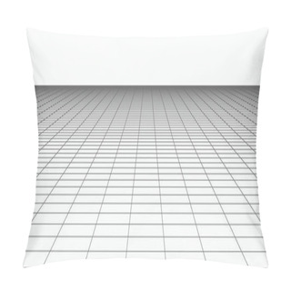 Personality  Abstract Landscape. Vector Perspective Grid. 3d Mesh Pillow Covers