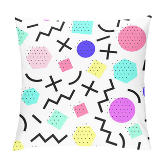 Personality  Vector Seamless Geometric Pattern. Memphis Style. Abstract 80s. Pillow Covers