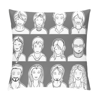 Personality  Unrecognizable People Faces Pillow Covers