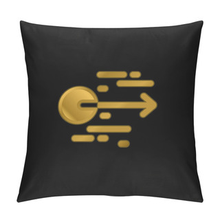 Personality  Acceleration Gold Plated Metalic Icon Or Logo Vector Pillow Covers