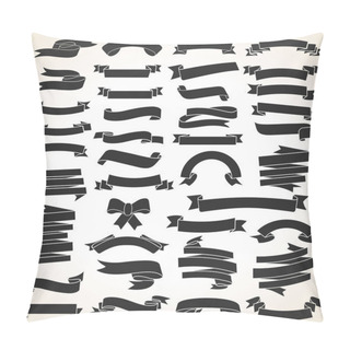 Personality  A Collection Of Various Black Ribbons Vector Illustration Pillow Covers