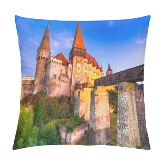 Personality  Corvin Castle Or Hunyad In Hunedoara, Romania Pillow Covers