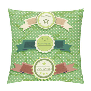 Personality  Vintage Labels On A Green Background Pillow Covers