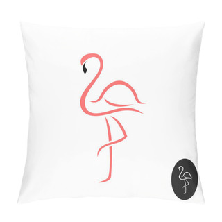 Personality  Flamingo Elegant Logo. Pillow Covers