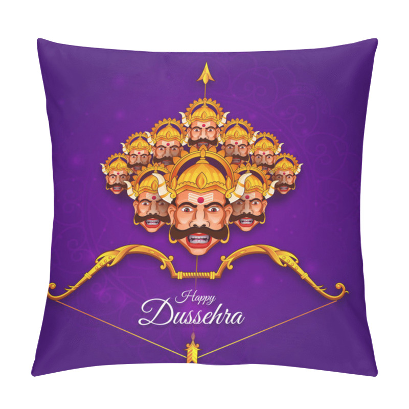 Personality  Faces Of Lord Ravana Happy Dussehra Puja And Navratri  Pillow Covers