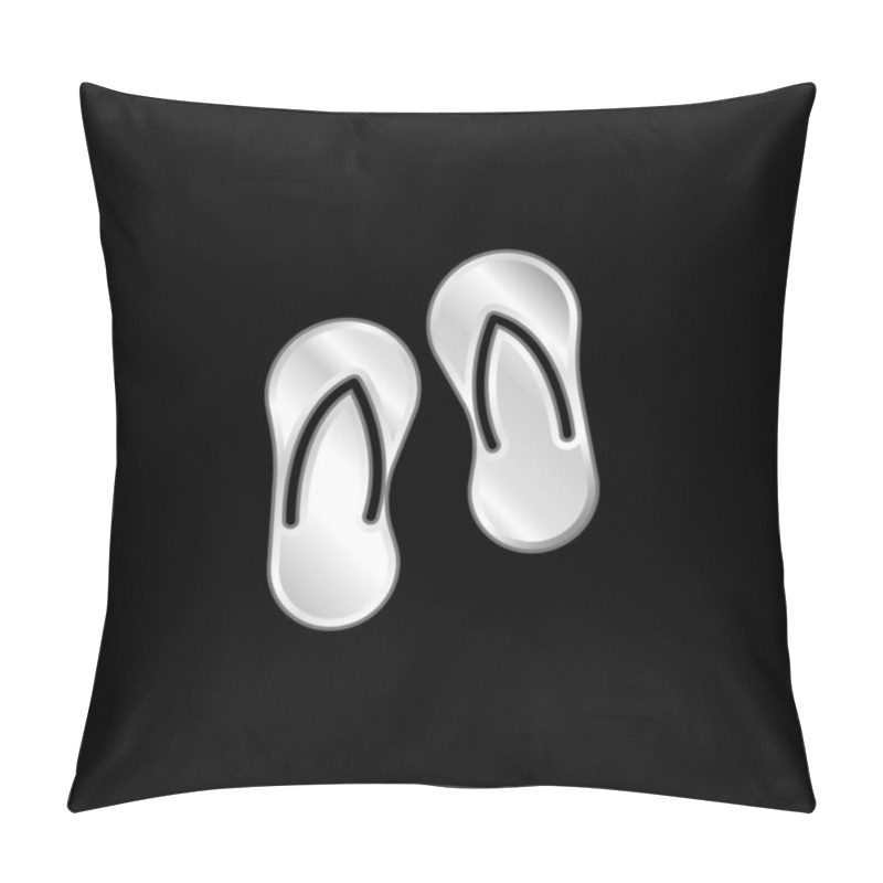 Personality  Beach Slippers Silver Plated Metallic Icon Pillow Covers