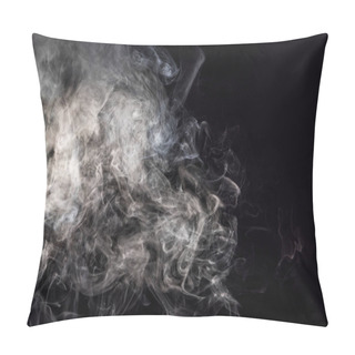 Personality  Abstract Background With Grey Smoke On Black Pillow Covers