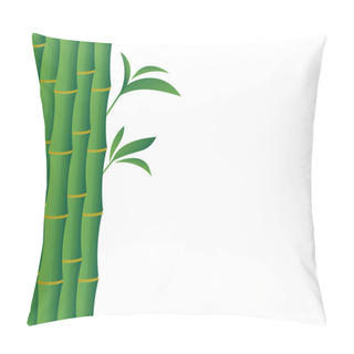 Personality  Green Background With Bamboo Stems  Pillow Covers