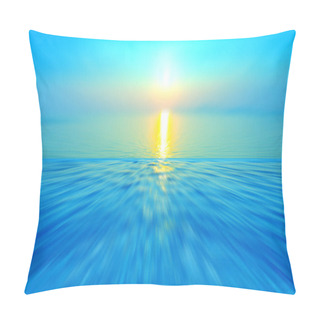 Personality  Motion Blurred Background Of Refraction In Water. Panoramic Dramatic View Of Infinity Sunset On The Sea At Twilight Times Pillow Covers
