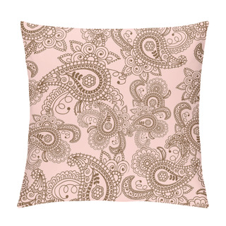 Personality  Henna Mehndi Doodles Abstract Floral Paisley Design Elements, Ma Pillow Covers