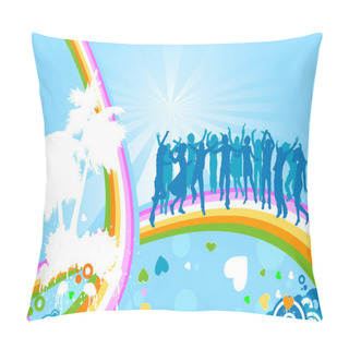 Personality  Silhouettes And Rainbow Pillow Covers