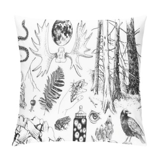 Personality  Magical Night Color. Set Of Magical Objects Pillow Covers