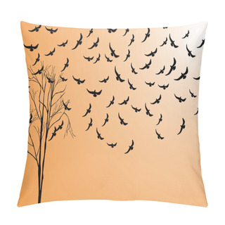 Personality  Bare Tree And Bird Pillow Covers