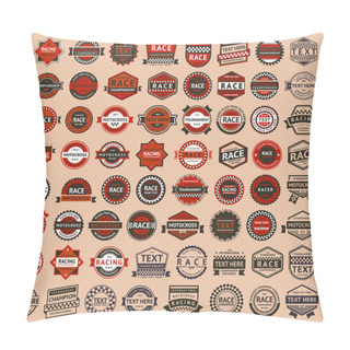 Personality  Racing Badges - Vintage Style, Big Set Pillow Covers