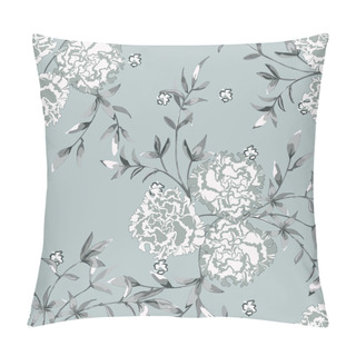 Personality  Floral Background With Roses, Large Flower Buds And Twigs With Leaves Pillow Covers