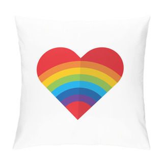 Personality  Rainbow Heart - Vibrant Color Icon On White Background Vector Illustration For Website, Mobile Application, Presentation, Infographic. LGBT Community Concept Sign. Graphic Design Element.  Pillow Covers