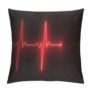 Personality  Cardiogram Cardiograph Oscilloscope Screen Red Illustration Background Pillow Covers
