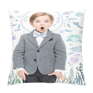 Personality  Funny Kid Underwater  Pillow Covers