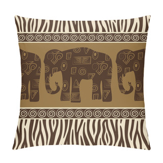 Personality  Seamless Patterns With Elephants And Zebra Skin Pillow Covers