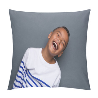 Personality  Close Up Portrait Of A Happy Little Boy Smiling  Pillow Covers