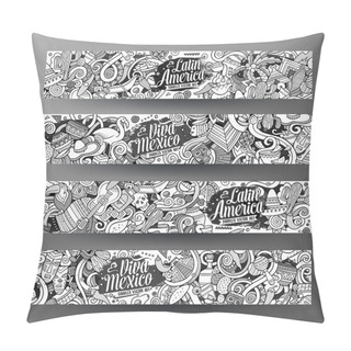 Personality  Cartoon Hand-drawn Doodles Latin American Banners Pillow Covers