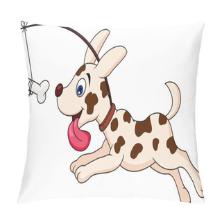 Personality  Cute Dog Running For Bone Pillow Covers
