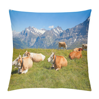 Personality  Cows In The Swiss Alps Pillow Covers