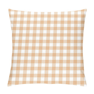 Personality  Seamless Beige Gingham Vintage Fabric Textile Pattern Pillow Covers