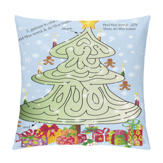 Personality  Christmas Tree Maze Puzzle 1 Pillow Covers