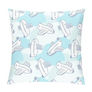 Personality  Cute Childish Pattern With Clouds And Planes Pillow Covers