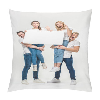 Personality  Friends Holding Blank Card     Pillow Covers