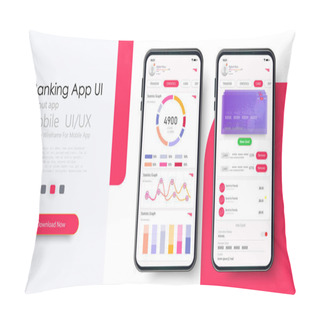 Personality  Banking App UI Kit Responsive  App Statistics Card Pillow Covers
