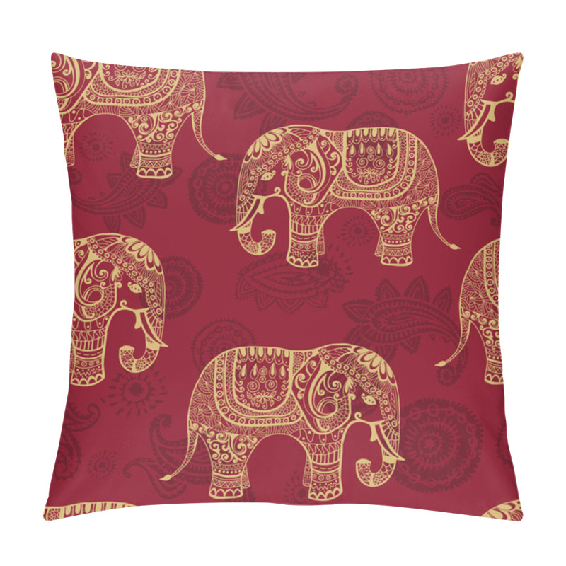 Personality  Stylized Elefants Seamless Pattern Pillow Covers