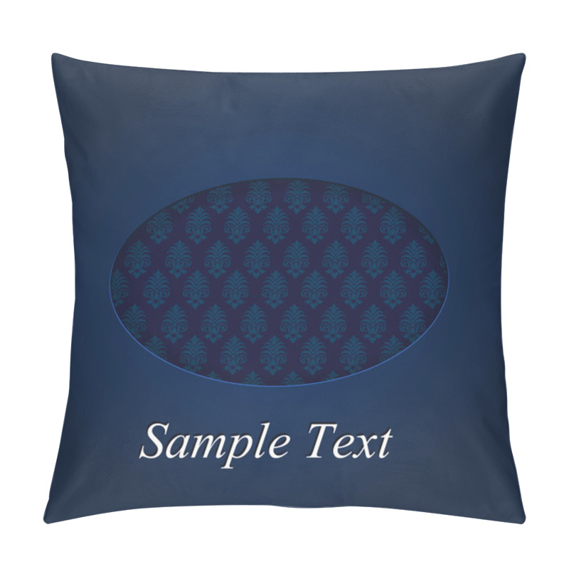 Personality  Damask Dark Blue Pattern. Vintage Vector Illustration. Pillow Covers
