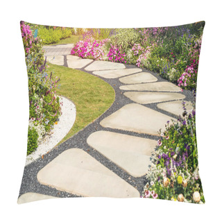 Personality  Path Leading Through A Garden Pillow Covers